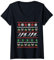 Ugly Christmas Ski Jumping Outfit Ski Jumper T-Shirt mit V-Ausschnitt