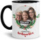 Weihnachtstasse selbst gestalten - Tasse mit Foto Personalisieren - Frohe Weihnachten - Persönliches Geschenk für Freunde und Familie | 300 ml, Innen & Henkel Schwarz