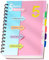CAGIE Notizbuch A5 mit Register Liniert Spiralbindung 220 Seiten (110 Blatt) Klein Spirale Notizblock Block mit Register für Arbeit Office Schule College Essentials, Rosa, 15x 21 cm