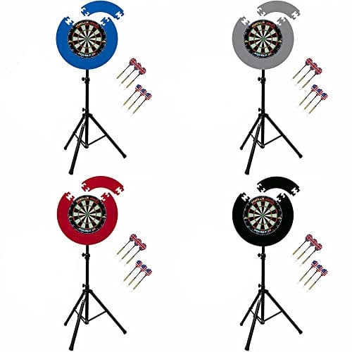 Gorilla Darts Double 20 Dartboard Puzzle Surround Set & Arrow Pro Tripod Stand (BLACK)