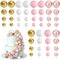 BOUBONI 48 Piezas Bolas Decoraciones para Pasteles Globos Adornos para Magdalenas Bolas de Espuma para Pasteles Decoraciones para Fiestas (A12-Rose Gold, Pink, White, Gold)
