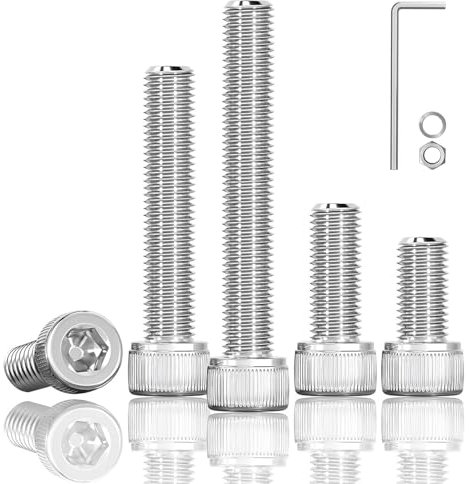 HXJDAM Lot de 180 vis M3 x 25 - Vis à tête cylindrique avec six pans creux - En acier inoxydable A2 V2A - Filetage complet - Vis à six pans creux - Vis à six pans creux - Vis à six pans creux