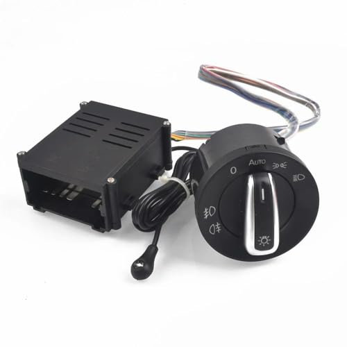 Conpert Scheinwerferschalter für VW Polo 9N 9N3 Passat B5.5 Transpoter Sharan, Auto Chrom Lichtschalter 1C0941531/3BD