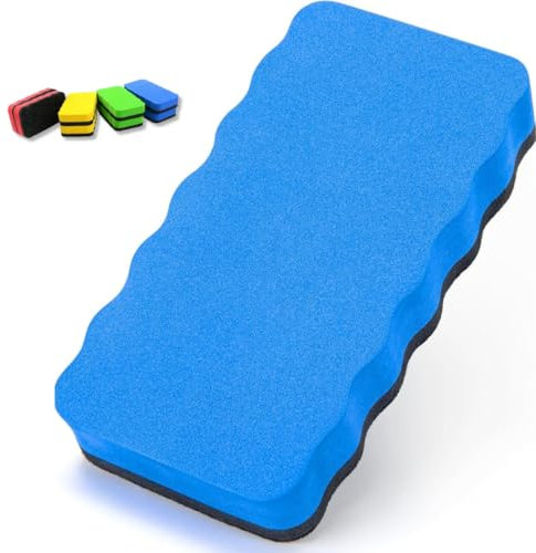 Parence.- Magnetschwamm für Whiteboard - Bürste zur Trocken- oder Nassreinigung Ihrer Tafel - Magnetisch, Whiteboard und Tafel, 11x5,7x2,2cm - Zufällige Farbe