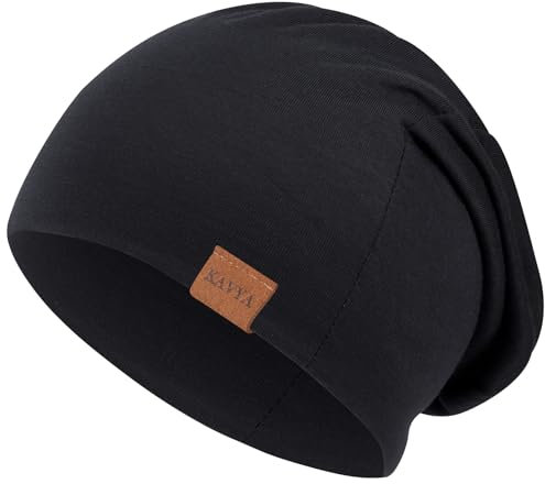 Kavya Dünne Mütze Herren Damen, 95% Baumwolle Weich Beanie Herren Leichte Atmungsaktiv Mützen Jungen Slouch Kopfbedeckung Damen Elastisc Hüte Chemo Caps Unisex für Sommer und Herbst Winter