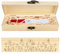 CHGCRAFT Schwangerschaftstest Keepsake Box Kolibris hölzerne Schwangerschaft Ankündigung Geschenke Box mit Raffia Band und Schloss Ankündigung Geschenke für Papa Ehemann, 8x2x1,2 Zoll