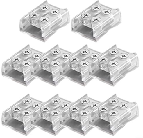 URPIZY Connettori per strisce LED, 10 pezzi, 2 poli, 8 mm, 10 mm, morsetto di collegamento trasparente (striscia da 10 mm a striscia)