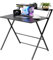 DMD® | FlexiDesk Folding Desk with Monitor Shelf, 81.5 cm Foldable Computer Desk for Small Spaces, Space Saving Writing Table Workstation for Home Office, Study, Easy Assembly, Black