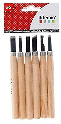 Artemio 6 Gouges, Holz, Mehrfarbig, 9 x 1,5 x 20 cm
