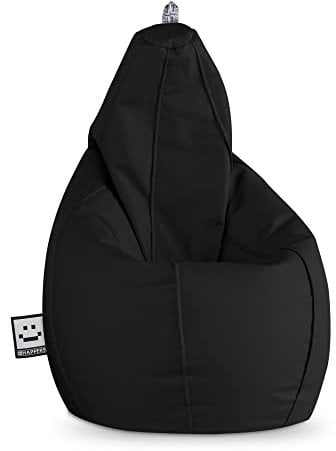 HAPPERS Puff Salón Pera Polipiel Interior Negro XL