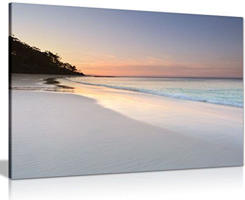 Pretty Soft Colours Beach Sky And Sand Seaside Canvas Wall Art Picture Print (36X24)