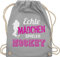 Turnbeutel Rucksack - Eishockey - Echte Mädchen spielen Hockey - Unisize - Hellgrau - kinderturnbeutel icehockey geschenk feldhockey stoffbeutel sport tasche kinder eishockey-fanartikel echt