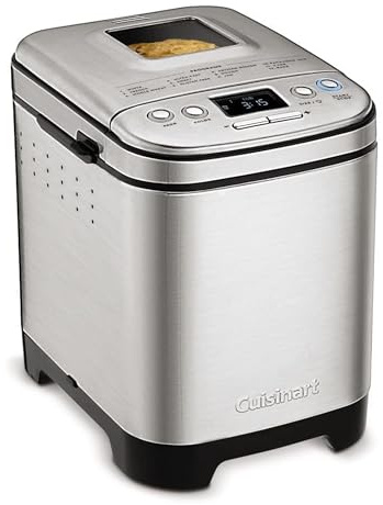 Cuisinart Bread Maker Machine, Stainless Steel Automatic Bread Machine with 12 Menu Options, 3 Loaf Sizes up to 2 Lb., 3 Crust Colors, Removable Nonstick Baking Pan & Kneading Paddle, CBK-110NAS