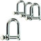com-four® 4X Schäkel gerade - aus Stahl - 200 kg Tragfähigkeit - Verbindung für Drahtseil oder Stahlkette (4 Stück - 9mm)