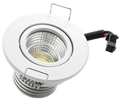 Foco LED empotrable orientable spot 3 W punto luz vitrina escaleras IP20 orificio 45 mm