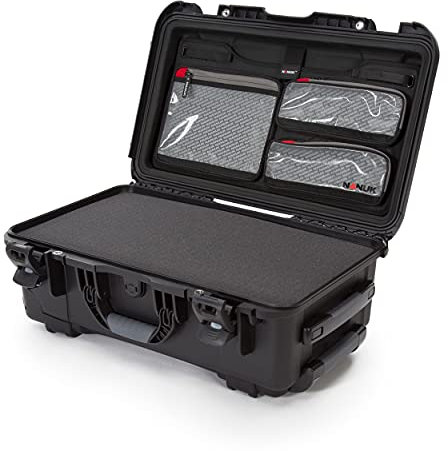 Nanuk 935 Wasserdichter Hartschalenkoffer Mit Plüschschaumeinlage und Organizer für Deckel - Schwartz