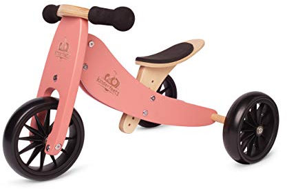 Kinderfeets Tiny Tot Koralle Rosa - Dreirad und Laufrad 2 in 1 aus Holz – ab 1 Jahr