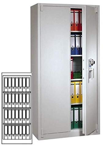 Müller Safe BS 1000 Stahlbüroschrank, Mechanisches Kombinationsschloss ZKS anstatt des Doppelbartschlosses, H157xB67xT55 cm, 125 kg