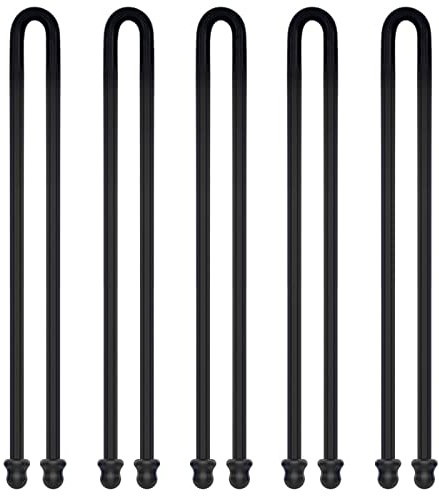 5Pcs 18in Silicone Cable Tie, Cord Organizer for Bundling Earphone, Computer Cords, Reusable Straps for Home, Office, Kitchen, Dia 5mm