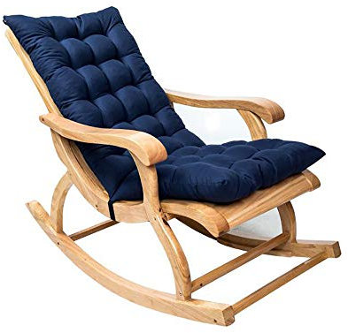 Ruby Lil Liegenauflage Garten, Deckchair Auflage Außen Kaffee Lehnstuhl Sitzkissen Pad SUNLOUNGER Kissen-Auflage Mit Rückenlehne Für Stuhl,Blau