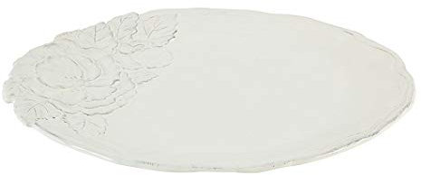 Virginia Casa Speiseteller, Essteller ROMANTICA oval weiß 25x30cm Keramik