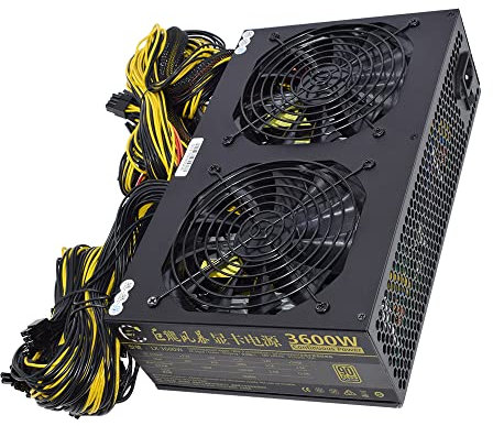 3600W Mining Power Supply 24Pin Miner PC/GPU Adaptateur ATX 2800W Support 12 GPU 180-240 V PSU pour ETH Bitcoin Ethereum Miner Rigs