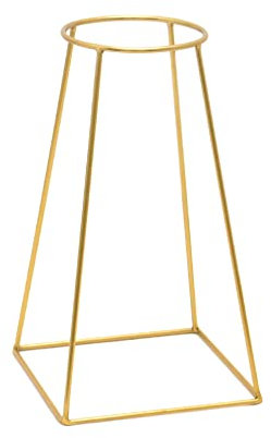 Ivyline Minimo Geometric Metal Planter Stand with Square Base in Gold - Stylish & Sturdy - Indoor Decorative Flower Pot Display Holder - H40cm x D21cm