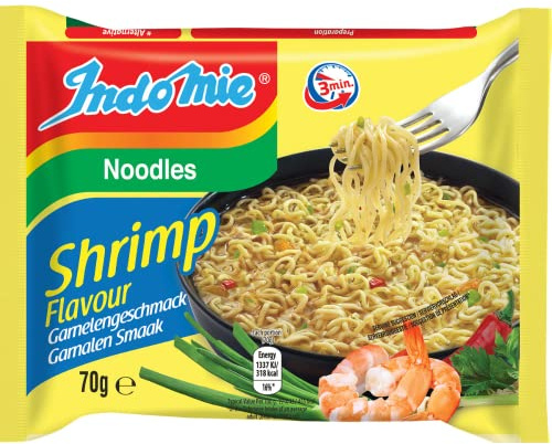 Indomie Instant Nudeln Garnelen – Asiatische Suppe, 70 g | Original indonesische Instantnudeln mit Garnelengeschmack – fertig in 3 Minuten