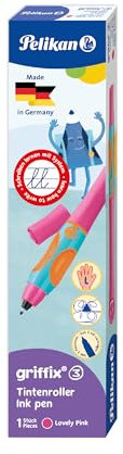 Pelikan griffix Tintenroller, Tintenschreiber für Linkshänder, Lovely Pink, 1 Stück