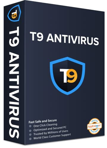 T9 Antivirus - Software für Windows - 1 PC, 1 Jahr | Echtzeitschutz | Schutz vor Exploits und Malware | (Gutschein per post)