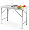 COSTWAY Table de Pêche avec Éviers, Robinet, Tuyau de Vidange, Table Pliante Portable pour Nettoyage de Poisson, en Acier &HDPE Ultra-Léger, pour Jardin Camping Pique-Nique Pêche