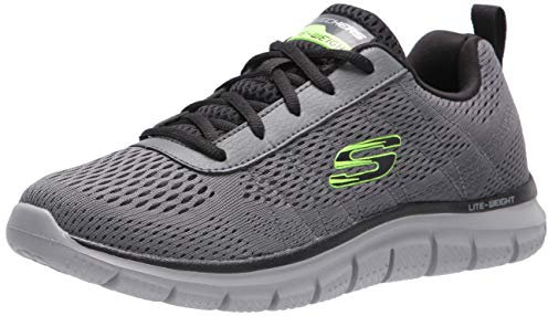 Skechers Track-Moulton 232081-LGBK, Mens Sneakers,Sports Shoes, Grey, 41 EU