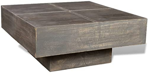 Möbel, Tische, Akzenttische, Couchtische, Couchtisch, dunkelbraun, quadratisch, massives Mangoholz