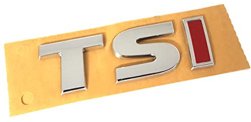 Volkswagen 5G0853675AJZQ Schriftzug TSI Logo Aufkleber Emblem, Chrom/Silber, mit rotem I