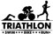 MACMRD Auto Aufkleber 17 cm x 11 cm, Vinyl, Schwarz, Sportlich, Triathlon-Symbol, Outdoor, Aufkleber