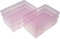 LJY 6 Pieces Rectangular Empty Mini Plastic Organizer Storage Box Containers with Hinged Lids (180 x 110 x 30 mm, Pink)