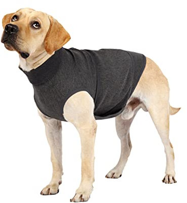 Felenny Hunde-Angst-Shirt, atmungsaktiv, beruhigend, für Hunde, Angstlinderung, Komfort-Wickel-Angst-Shirt, hält Ruhe, Stressabbau, Grau, M, Baumwolle-Polyester-Mischung
