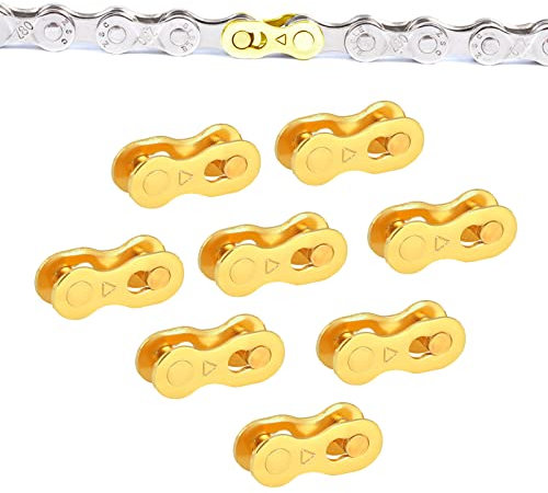 SUNTRADE 8 Pairs Bicycle Missing Link, 6/7/8/9/10/11/12 Speed Bike Chain Connector Lock Set, MTB Road Bicycle Connector for Quick Master Link Joint Chain pin (6 7 8 Speed)