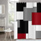 Hnmdmyi Duschvorhang Rot 180x180, Grau Schwarz und Weiß Duschvorhänge Moderne Geometrische Dekorative Badewanne Vorhang Wasserdicht Polyester Stoff Waschbar Badevorhang für Badezimmer mit Haken