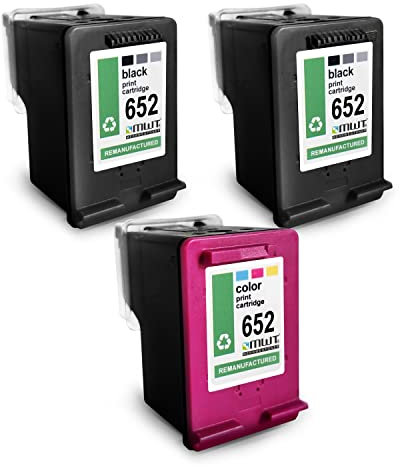 MWT Tintenpatronen 2X kompatibel für HP 652 DeskJet Ink Advantage 3875 ersetzen 652 BK Black Schwarz