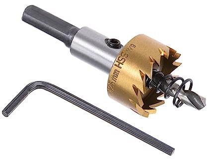 Kozelo 1 Stück Lochsäge - [25mm] HSS (High-Speed-Stahl) 4341 Bohrer Lochschneider für Edelstahl, Aluminium, Metall, Holz, Kunststoff, Titanbeschichtet, Dreieckiger Schaft