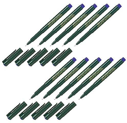 FABER-CASTELL 205063 - Faserschreiber Finepen 1511, 0,4 mm, blau, 10 Fineliner