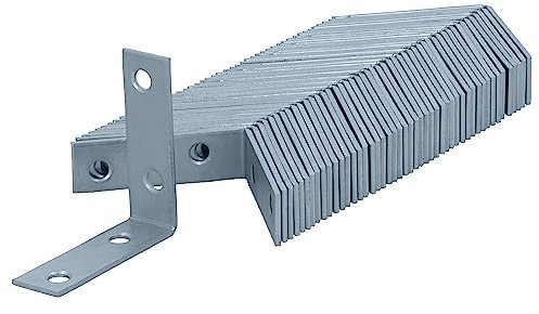 HELPMATE – 48 Stück Stuhlwinkel 50x50x15 mm – Winkelverbinder galvanisch verzinkt & blau passiviert – Möbelwinkel mit hervorragendem Korrosionsschutz, stabil & langlebig – einfache Montage