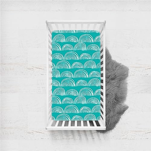 Odot Spannbettlaken für Kinderbett, Kinderwagen Matratzenbezug, Weiche Babybett Spannbetttuch Spannbettlaken, Perfekte Passform Durch Rundum-Gummizug (90x45cm,Grün)