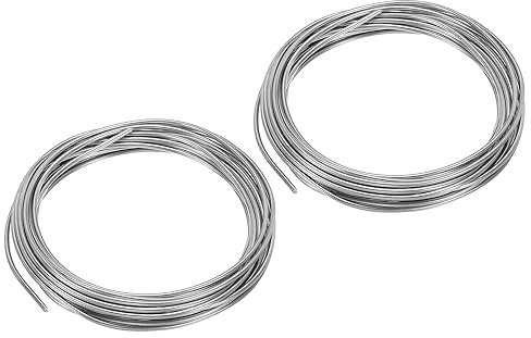 PATIKIL 99.99% Alta Purezza Zinco Cavo, 2Roll 14 Calibro Puro Zinco Filo 2mm Morbido Bordatura Cavo Laboratorio Scientifico Esperimento Zinco Filo Strumento (16.4Ft/Rotolo)