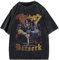 Gewaschenes Retro Tide T-Shirt Sommer Neue Berserk Anime Druck lose Kurzarm T-Shirt tun alte Tops