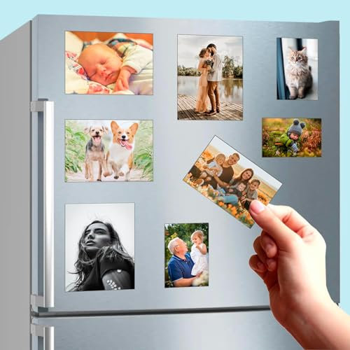 Dekopix Imán de Nevera Personalizado con tu Foto. Foto iman magnético Flexible para el Frigorífico. Regalo Original Personalizado (5x7,5 cm, 16 Fotoimanes)