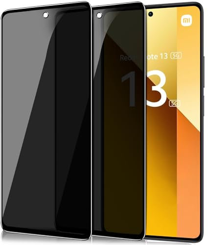 IBETEK Protector Pantalla de Privacidad Compatible con Xiaomi Redmi Note 13 5G, Anti Espía de Cristal Vidrio Templado de Privacidad, Privacy Vidrio Templado [2 piezas]