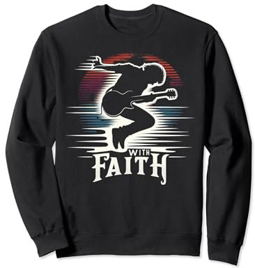 Rock with Faith: Lustige christliche Musik, Anbetung, Gitarre, Jesus Sweatshirt