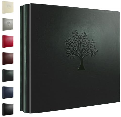 Rdylymx Álbum de fotos de 6 x 4 pulgadas, 600 bolsillos, color verde oscuro, gran capacidad, tapa de piel, para fotos horizontales y verticales de solo 10 x 15 cm